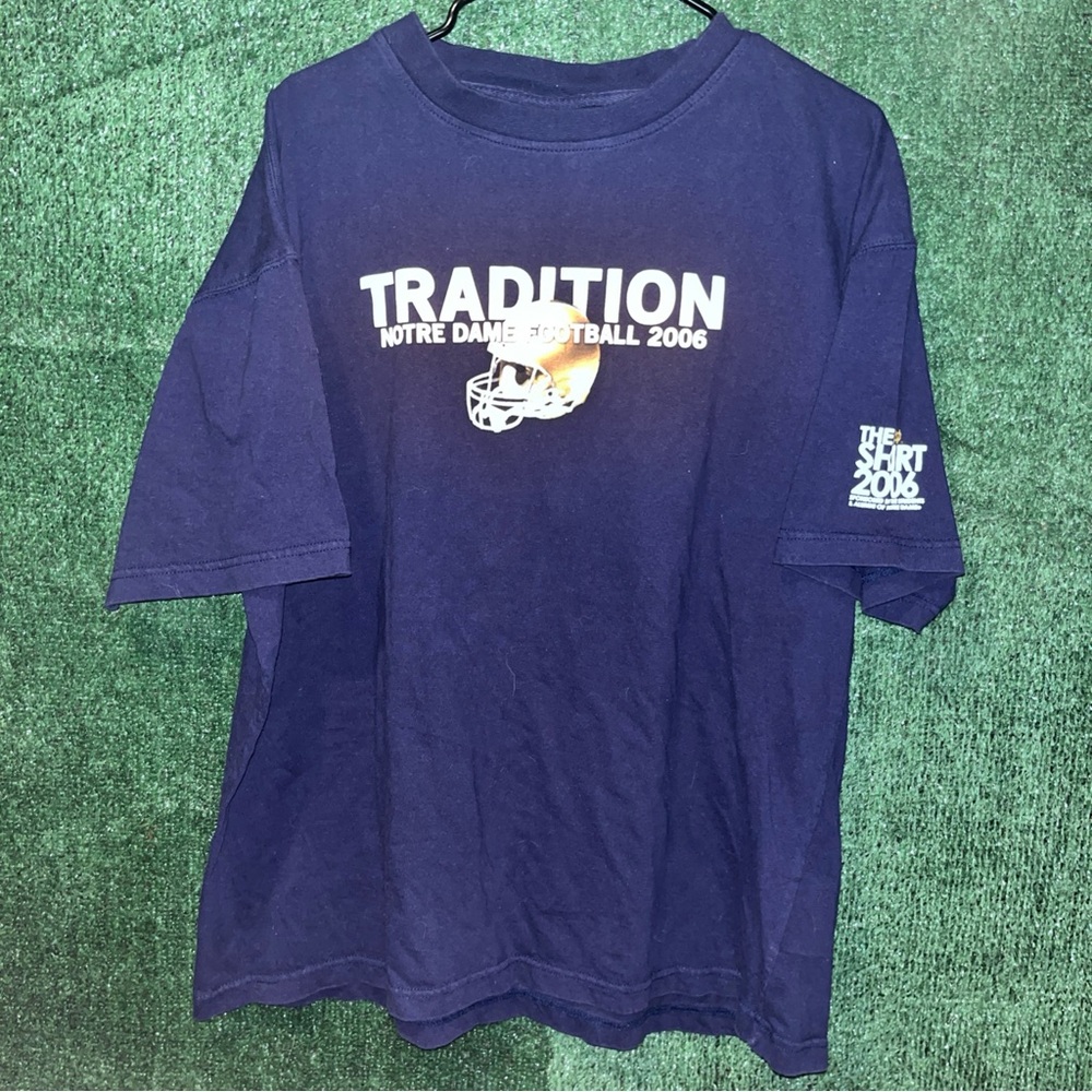 Notre Dame Fighting Irish Vintage Y2K Navy Blue Shirt XL College Football NCAA